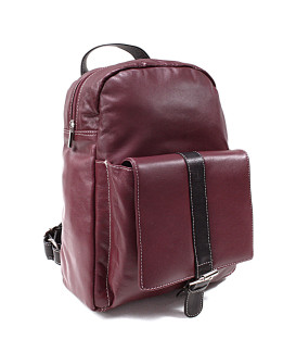 Vínově červený kožený batoh 311-1717-34/60