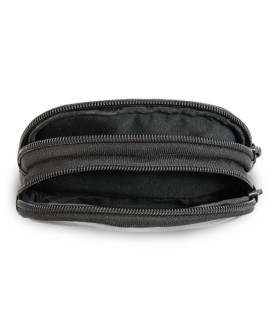 Černá kožená dvouzipová etue 611-0368-60
