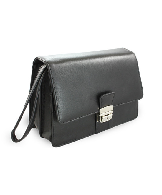 Černá pánská kožená dokladová etue 611-2411-60