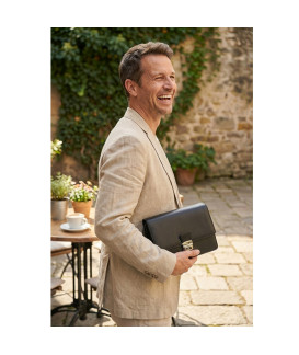 Černá pánská kožená dokladová etue 611-2411-60