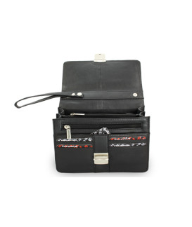 Černá pánská kožená dokladová etue 611-2411-60