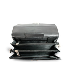 Černá pánská kožená etue se sklápěcím registrem 611-2415A-60