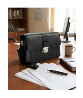 Černá pánská kožená etue se sklápěcím registrem 611-2415A-60