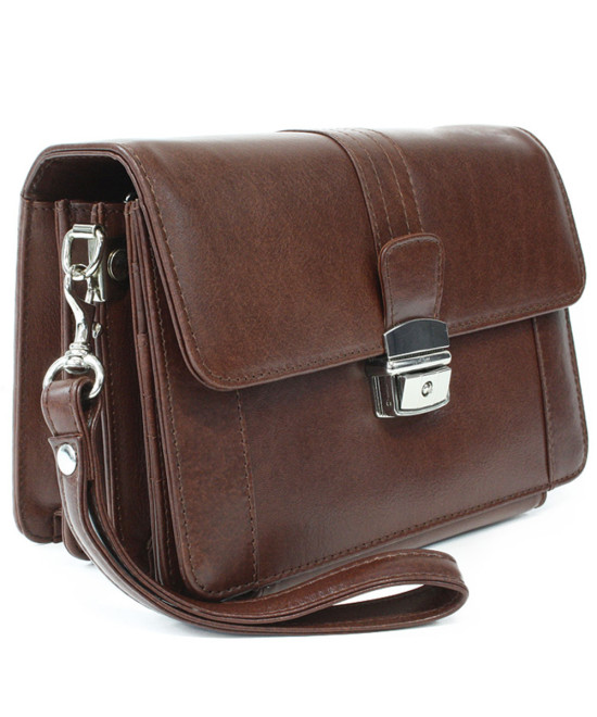 Hnědá pánská kožená etue se sklápěcím registrem 611-2415A-40