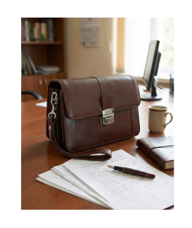 Hnědá pánská kožená etue se sklápěcím registrem 611-2415A-40