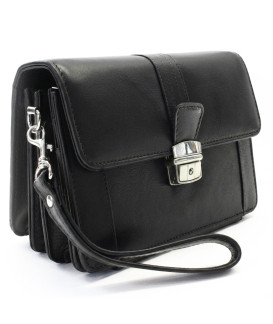 Černá pánská kožená etue se sklápěcím registrem 611-2415A-60