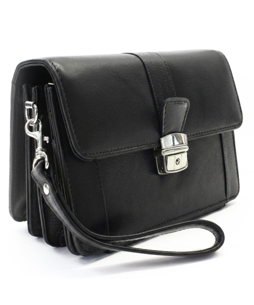 Černá pánská kožená etue se sklápěcím registrem 611-2415A-60