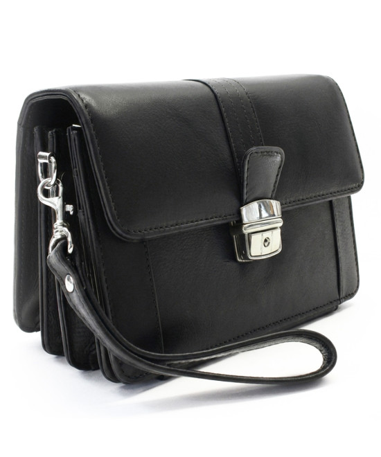 Černá pánská kožená etue se sklápěcím registrem 611-2415A-60