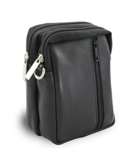 Černá kožená dokladová crossbody etue 611-6207-60