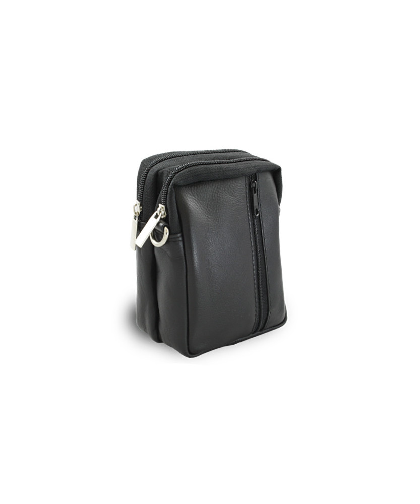 Černá kožená dokladová crossbody etue 611-6207-60