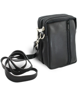 Černá kožená dokladová crossbody etue 611-6207-60