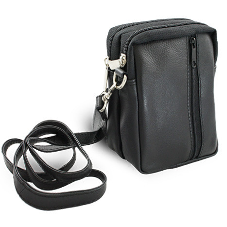 Černá kožená dokladová crossbody etue 611-6207-60