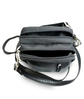 Černá kožená dokladová crossbody etue 611-6207-60