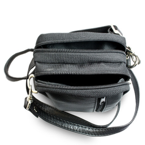 Černá kožená dokladová crossbody etue 611-6207-60