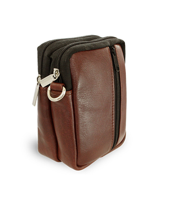 Hnědá kožená dokladová etue 611-6207-40/60