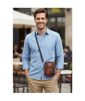 Hnědá kožená dokladová etue 611-6207-40/60