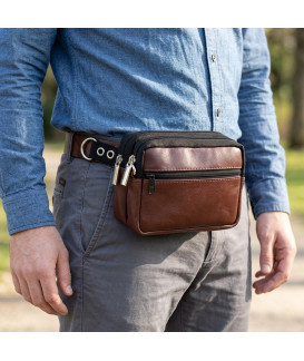 Hnědá kožená dokladová etue 611-6207A-40/60