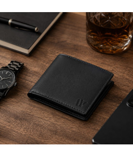 Černá kožená pánská peněženka s motivem croco 513-3126-60