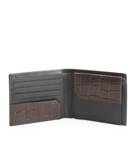 Černá kožená pánská peněženka s motivem croco 513-3126-60