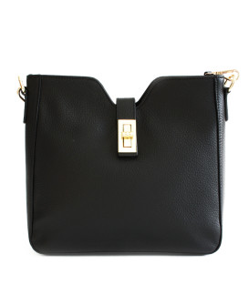 Černá elegantní kožená zipová kabelka 212-1036-60