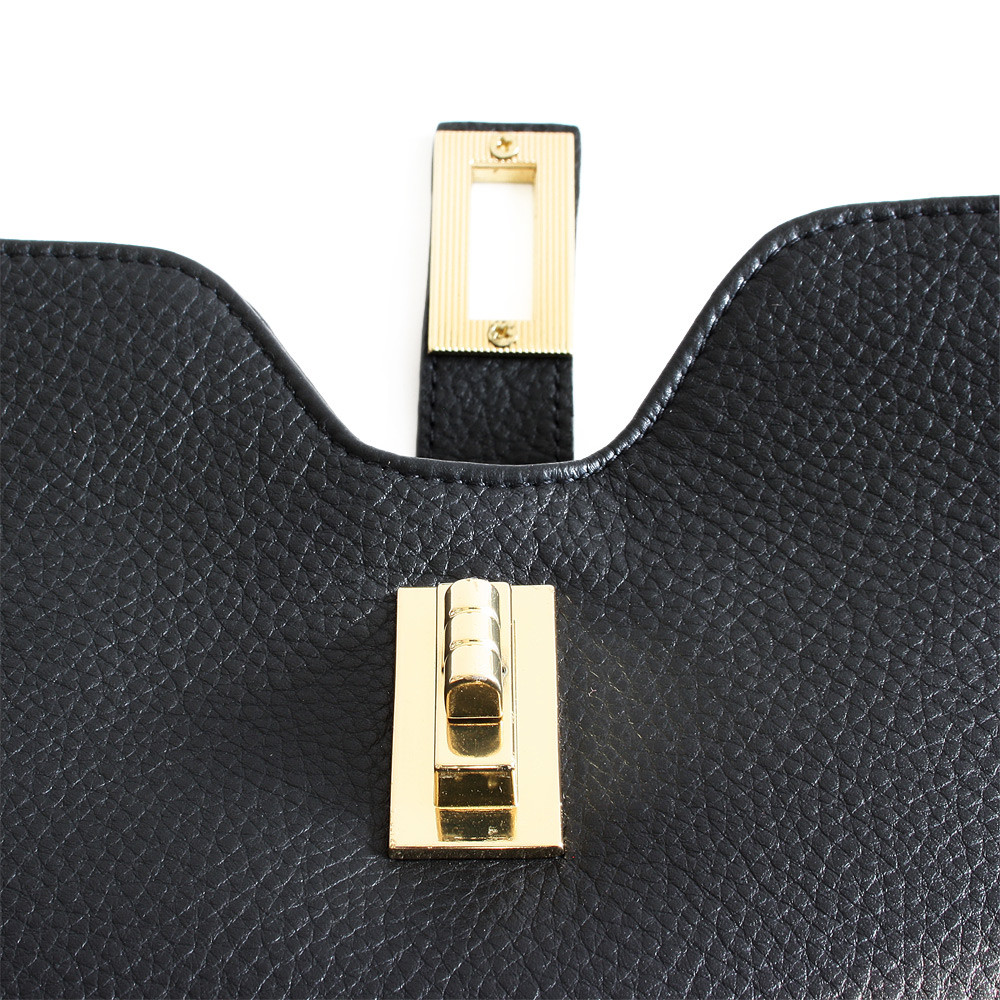 Černá elegantní kožená zipová kabelka 212-1036-60