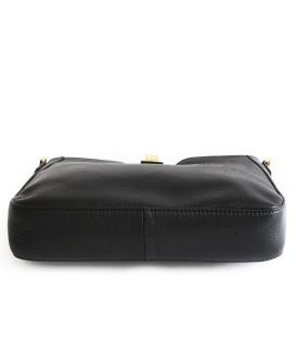 Černá elegantní kožená zipová kabelka 212-1036-60