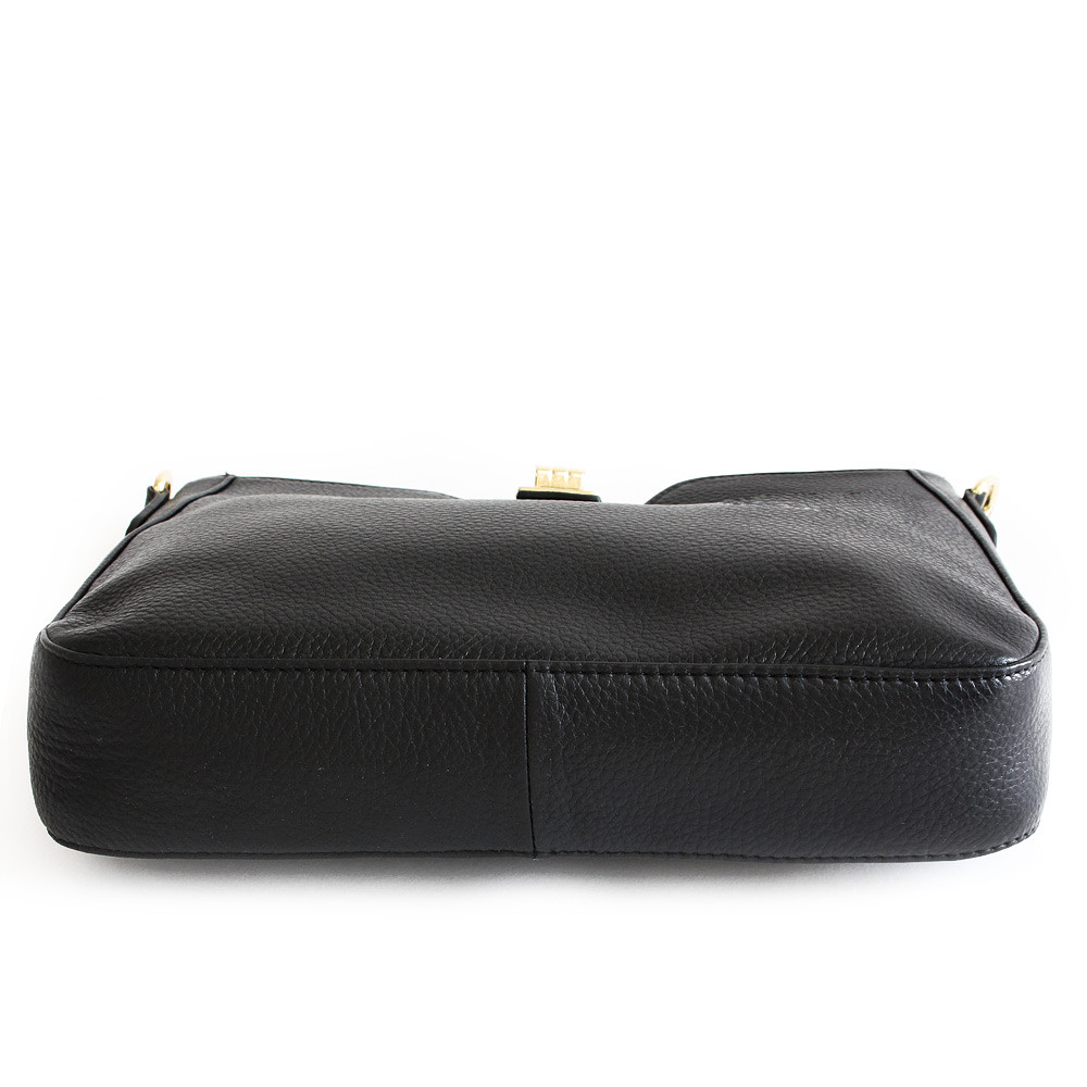 Černá elegantní kožená zipová kabelka 212-1036-60