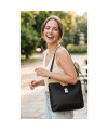 Černá elegantní kožená zipová kabelka 212-1036-60