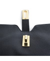 Černá elegantní kožená zipová kabelka/psaníčko 212-1025-60